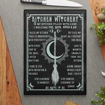 Kitchen Witchery Rituals Glass Cutting Board