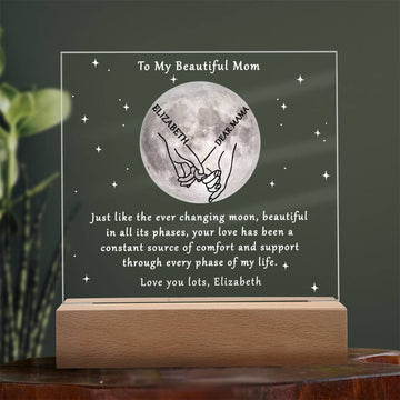 Personalized Acrylic Moon Night Light - Gift for Mama