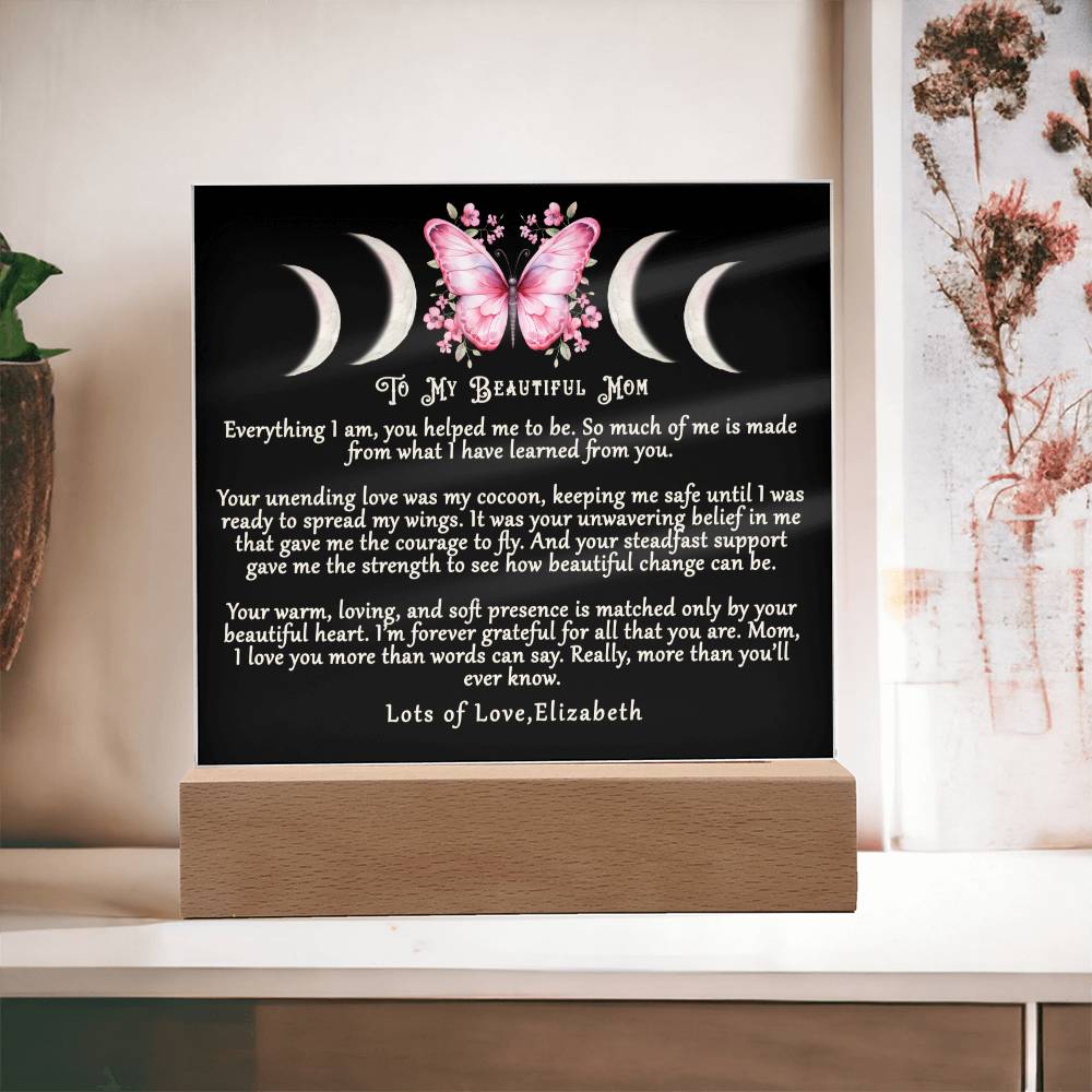 Personalized Butterfly Moon Night Light for Magical Mamas