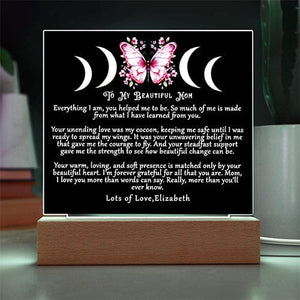 Personalized Butterfly Moon Night Light for Magical Mamas