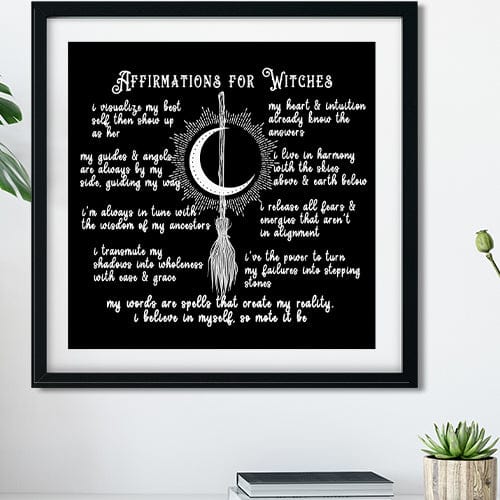 Witch Affirmations Poster, Witchy Home Decor, Witch Room Decor