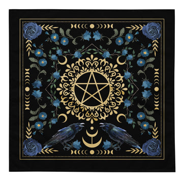 Pentacle Raven Altar Cloth