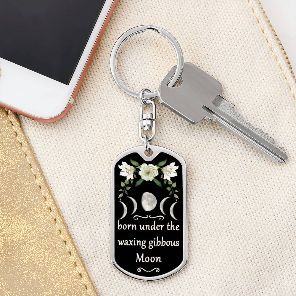 Keychain Custom Moon Phase (Waxing Gibbous Moon)