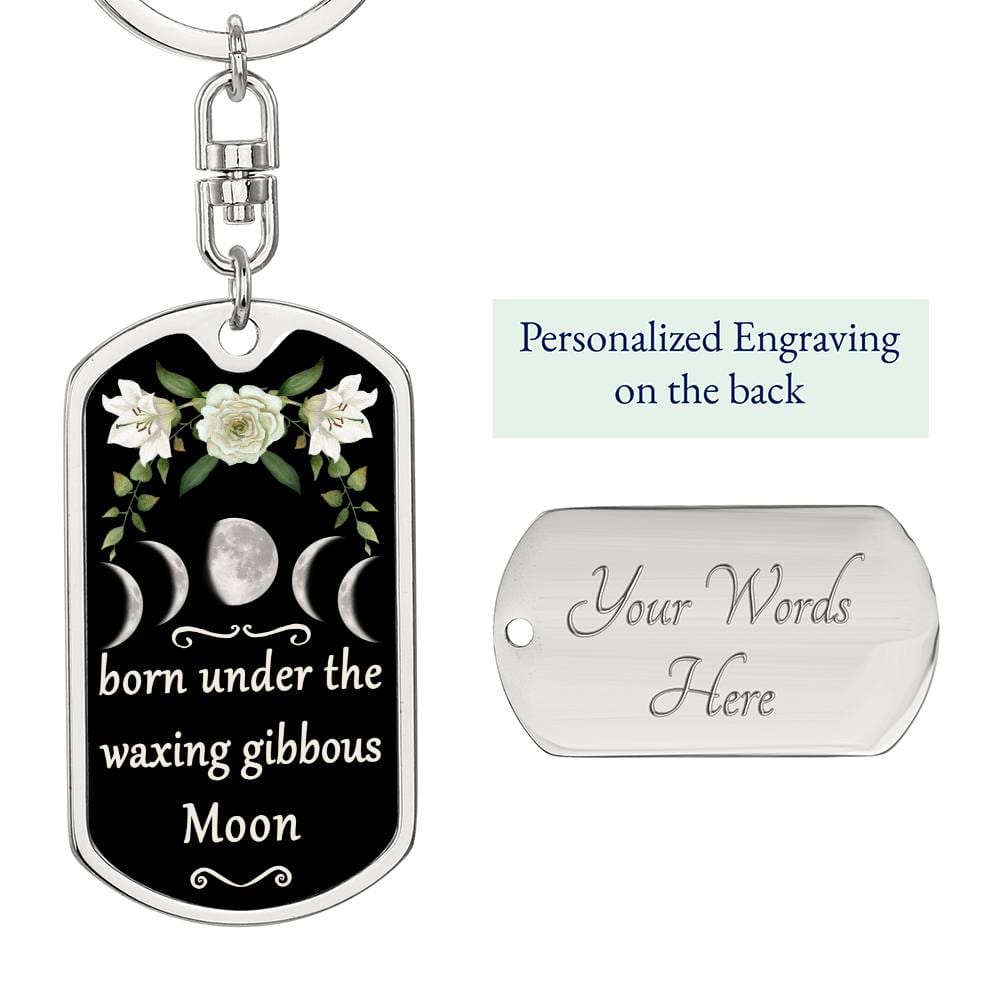 Keychain Custom Moon Phase (Waxing Gibbous Moon)