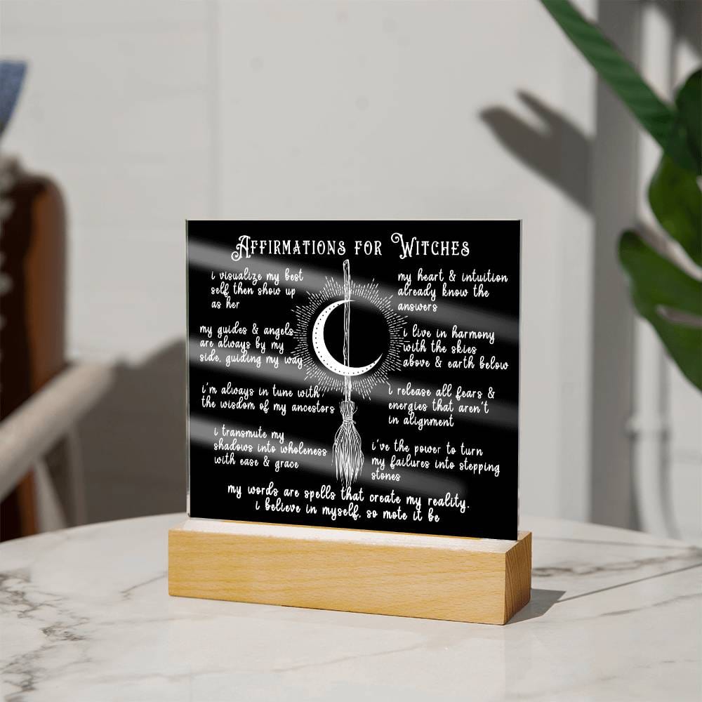 Affirmations For Witches - Acrylic Plaque