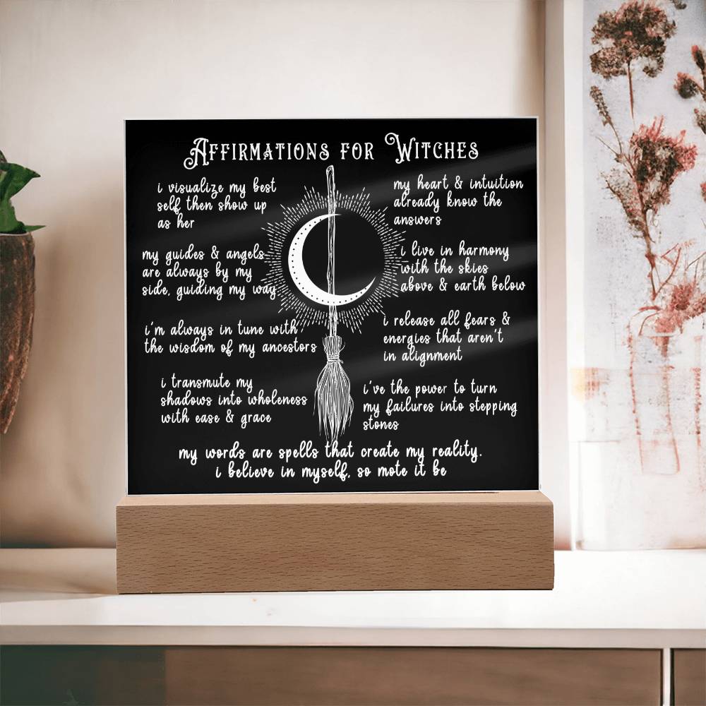 Affirmations For Witches - Acrylic Plaque