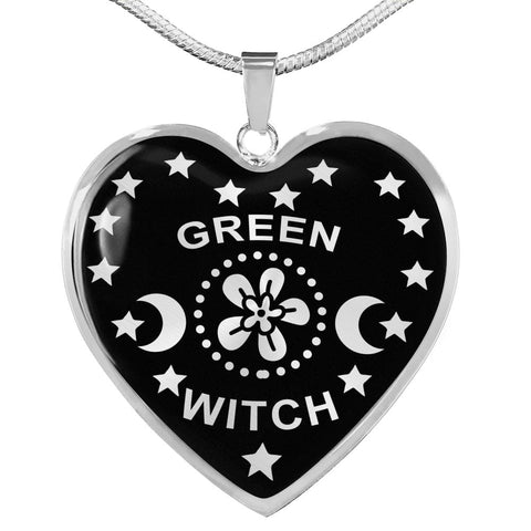 Green Witch Pendant with Necklace
