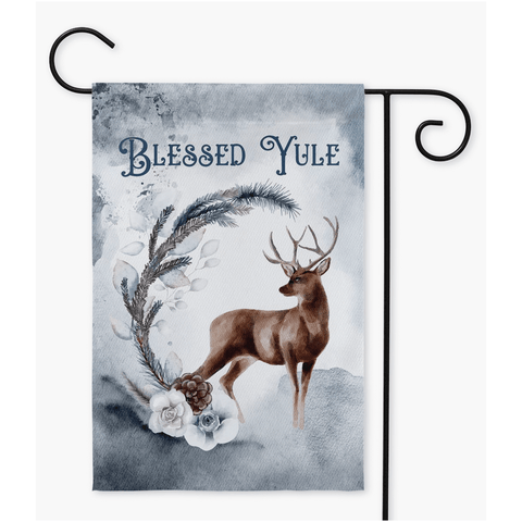 Blessed Yule Yard Flags Artistic