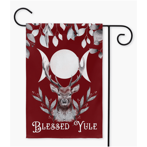 Blessed Yule Yard Flags Red